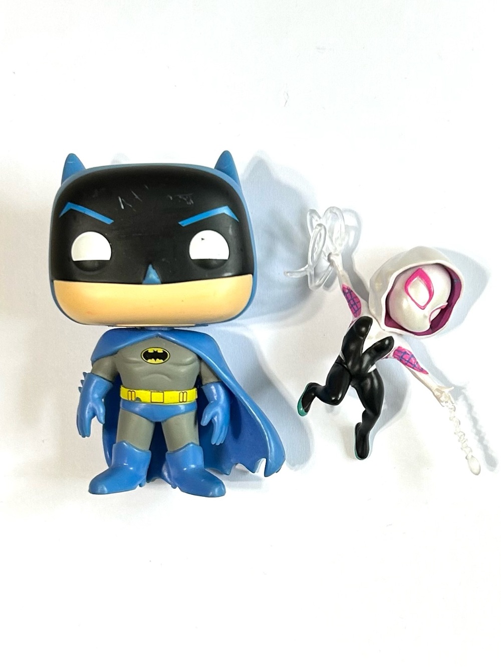 4/$20 Funko Pop Super Friends Batman #141 & Spider-man Ghost Spider *FLAWS